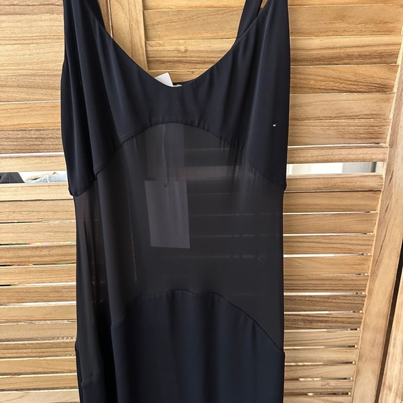 NWT_ Helsa Sheer Knit Curve Maxi Dress in Black size L - Picture 8 of 10
